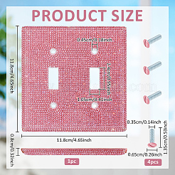 Plastic Rhinestone Receptacle Outlet Wall Plate&nbsp;AJEW-WH0696-349