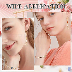 80Pcs 8 Style Natural Gemstone Connector Charms&nbsp;PALLOY-YW00066
