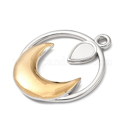 Moon 304 Stainless Steel Pendant Cabochon Setting&nbsp;STAS-P454-10A