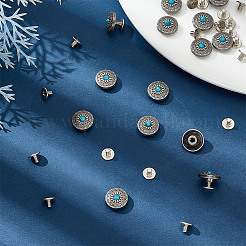 15Pcs 1-Hole Alloy & Plastic Beads Buttons&nbsp;BUTT-HY0001-11D