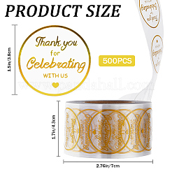 Hot Stamping BOPP Thank You Gift Sticker Rolls&nbsp;STIC-WH0004-20
