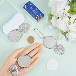 5Pcs Heat Transfer Sublimation Blank Round Pendant Decorations&nbsp;HJEW-SC0001-74