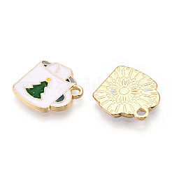 Christmas Theme Rack Plating Alloy Enamel Charms&nbsp;PALLOY-O109-29LG