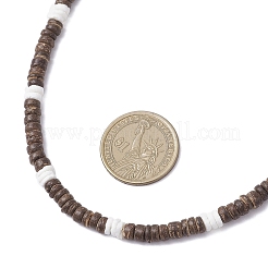 Natural White Shell & Coconut Heishi Beaded Necklaces for Women&nbsp;NJEW-JN05473-02