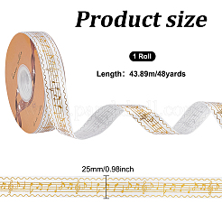 Single Face Hot Stamping Polyester Satin Ribbon&nbsp;SRIB-WH0001-02A