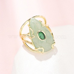 Natural Green Aventurine Cuff Rings&nbsp;GG-CBA5FCC-03G-02
