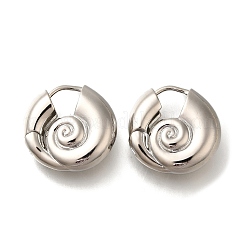 Rack Plating Spiral Shell Brass Hoop Earrings&nbsp;EJEW-H143-22P