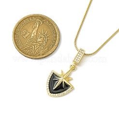 304 Stainless Steel & Rhinestone & Enamel Pendant Necklaces for Women&nbsp;NJEW-G157-03G