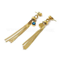 Rhinestone Long Dangle Stud Earrings&nbsp;EJEW-Z025-01G
