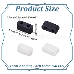 300Pcs 2 Colors 2-Hole Opaque Glass Seed Beads&nbsp;SEED-AR0001-31