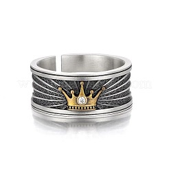 Brass Rhinestone Cuff Open Rings&nbsp;WGCBA4A-01