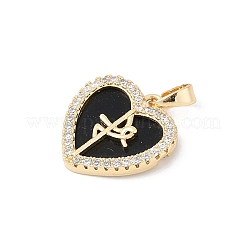Brass Micro Pave Clear Cubic Zirconia Pendants&nbsp;KK-R213-06G-01