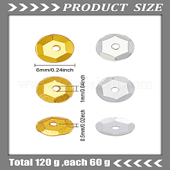 120G 2 Colors Plastic Paillette Beads&nbsp;FIND-LP0003-34