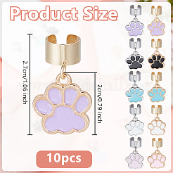 10Pcs Dog Paw Print Alloy Enamel Stethoscope Pendant Decorations&nbsp;HJEW-OC00211