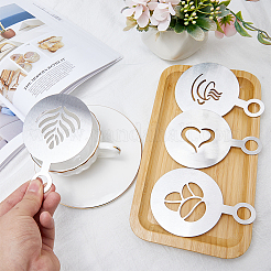 430 Stainless Steel Coffee Latte Art Molds&nbsp;AJEW-WH0038-40P