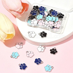 50Pcs 5 Colors Alloy Enamel Pendants&nbsp;ENAM-FS0002-29