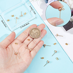 10pcs Brass Ball Stud Earring Findings&nbsp;KK-BBC0011-13
