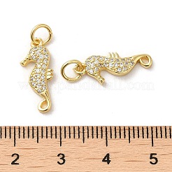 Rack Plating Brass Micro Pave Cubic Zirconia Pendants&nbsp;KK-P241-22G