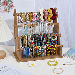 4-Tier Wood Bracelet Organizer Display Stands&nbsp;BDIS-WH0010-16B
