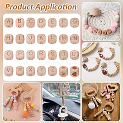 72Pcs 28 Styles Carved Wooden European Beads&nbsp;WOOD-UN0001-25