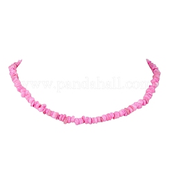 Dyed Natural Freshwater Shell Nuggets Beaded Necklaces&nbsp;NJEW-JN05580-01
