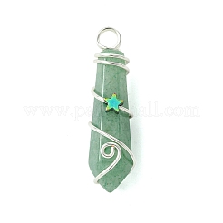 Natural Mixed Stone Pointed Pendants&nbsp;PALLOY-JF02803-04