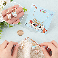 Alloy Enamel Bowknot Locking Stitch Markers&nbsp;HJEW-PH01572