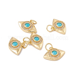 Rack Plating Brass Micro Pave Cubic Zirconia Pendants&nbsp;ZIRC-C040-29G
