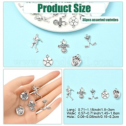 35Pcs 5 Styles Tibetan Style Zinc Alloy Pendants&nbsp;TIBEP-YW0001-95