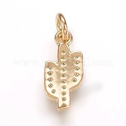 Brass Cubic Zirconia Pendants&nbsp;ZIRC-K070-24G