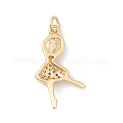 Brass Micro Pave Cubic Zirconia Pendants&nbsp;KK-G415-22G