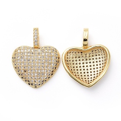 Brass Micro Pave Clear Cubic Zirconia Pendants&nbsp;KK-I658-36G