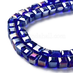 Electroplate Glass Beads Strands&nbsp;EGLA-R030-6x6mm-10