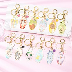 12Pcs Twelve Constellations Rack Plating Alloy Enamel Big Pendant Keychains&nbsp;KEYC-JKC01419