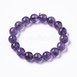 Natural Amethyst Stretch Beaded Bracelets&nbsp;G-R465-58B