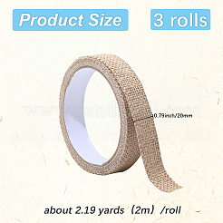 3 Rolls Linen Adhesive Tape for Scrapbook&nbsp;AJEW-GF0012-49A