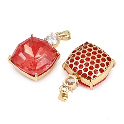 Brass Micro Pave Cubic Zirconia Pendants&nbsp;KK-B150-30G-04