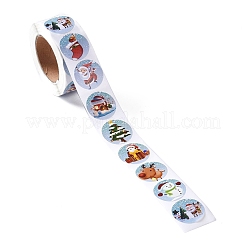 8 Patterns Christmas Round Dot Self Adhesive Paper Stickers Roll&nbsp;DIY-A042-01D