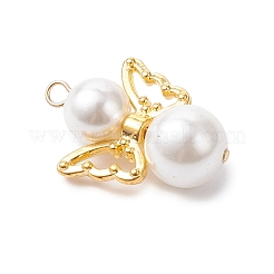 Round White Shell Pearl Pendants&nbsp;PALLOY-JF04379-01