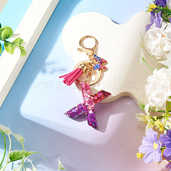 Alloy Resin Butterfly Keychains&nbsp;KEYC-TADJ0002-02G-X
