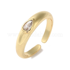 Teardrop Cubic Zirconia Solitaire Ring for Her&nbsp;RJEW-C017-10G-RS
