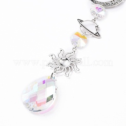 AB Color Plated Crystal Teardrop Big Pendant Decorations&nbsp;HJEW-G019-03E