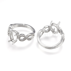 Brass Solitaire Ring Settings&nbsp;KK-K196-01P