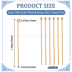 180Pcs Brass Ball Head Pins&nbsp;KK-CN0002-99