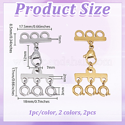 2Pcs 2 Colors Stainless Steel Chain Extender&nbsp;FIND-GO0004-17A