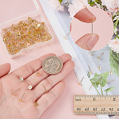 200Pcs 304 Stainless Steel Stud Earrings Findings&nbsp;STAS-ME0001-48