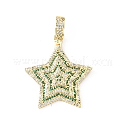 Brass Micro Pave Clear Cubic Zirconia Pendants&nbsp;KK-B141-42G