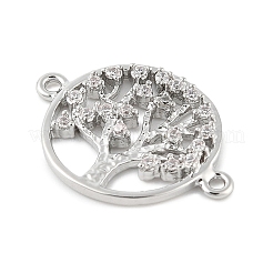 Brass Micro Pave Grade AAA Cubic Zirconia Links&nbsp;ZIRC-G090-95P-NR