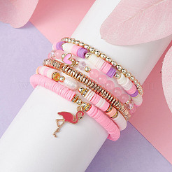 6Pcs 6 Style Natural Malaysia Jade & Pearl & Synthetic Hematite Beaded Stretch Bracelets Set&nbsp;BJEW-JB09734