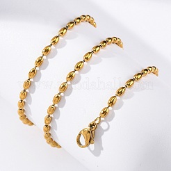 304 Stainless Steel Rice Chain Necklaces&nbsp;NJEW-Z057-06G